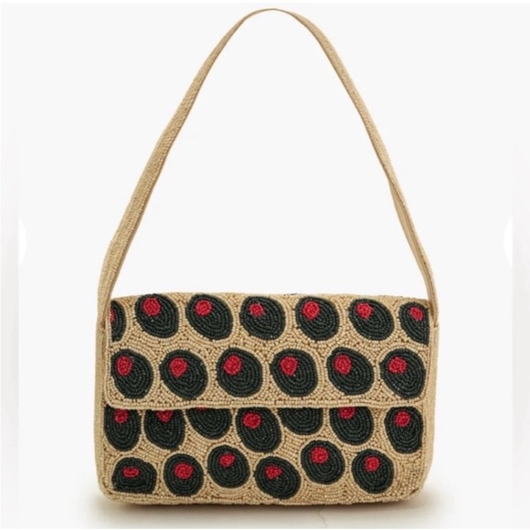 America & Beyond Handbags - Viral Olive Beaded Shoulder Bag America & Beyond